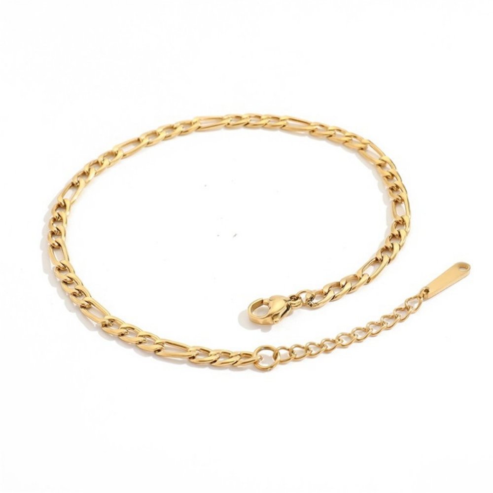 New Hollow Fiagro Link Chain Hollow Gold Ankle Bracelet Anklet - Picture 3 of 4